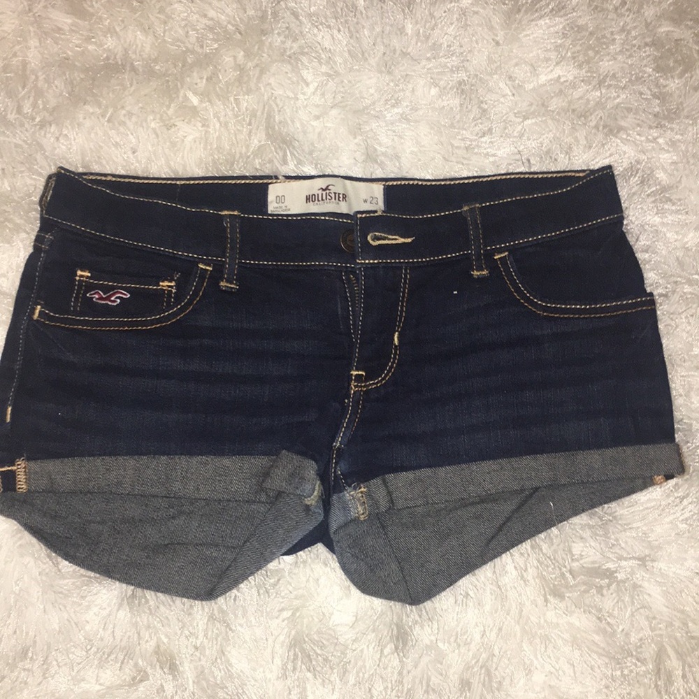 Hollister dark wash jean shorts